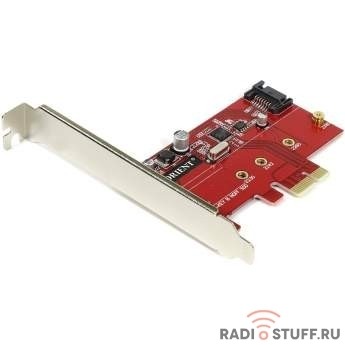 ORIENT A1061S-M2, Контроллер PCI-Ex1 v2.0, SATA3.0 6Gb/s, 2-port int: SATA M.2 + SATA, ASM1061 chipset, oem (30289)