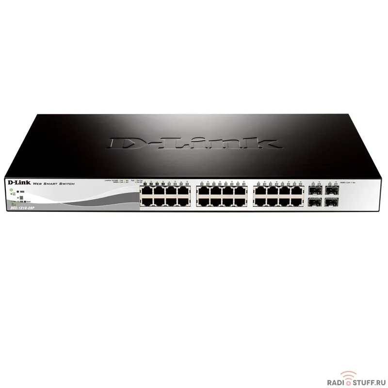 D-Link DGS-1210-28/ME/B1A Управляемый коммутатор 2 уровня с 24 портами 10/100/1000Base-T и 4 портами 1000Base-X SFP