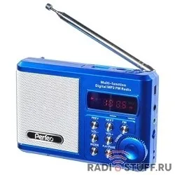 Perfeo мини-аудио Sound Ranger, FM MP3 USB microSD In/Out ридер, BL-5C 1000mAh, синий (PF-SV922BLU) [PF_3183]