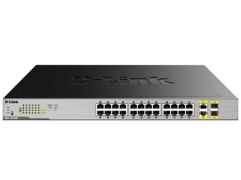 Коммутатор 24PORT 10/100/1000 2COMBO DGS-1026MP/A1A D-LINK