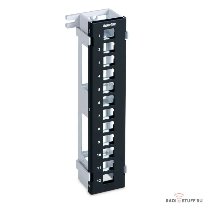  Модульная настенная патч-панель, 12 портов, для модулей Keystone Jack, с подставкой, Hyperline