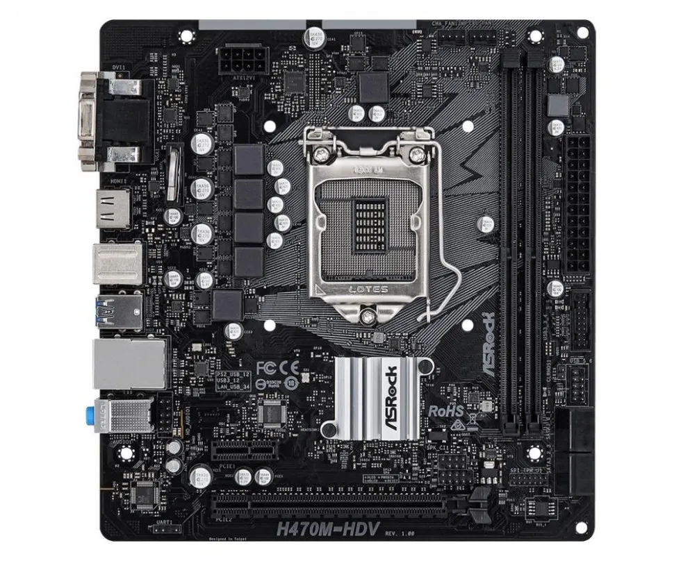 Материнская плата H470 S1200 MATX H470M-HDV ASROCK