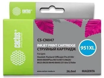 Картридж MAGENTA NO.951XL 26ML CS-CN047 CACTUS