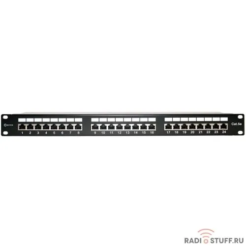 Патч-панель UTP, 19", 1U, cat.5e, 24 порта, Dual Type, 5bites