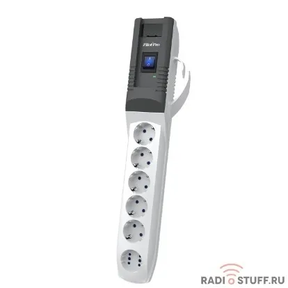 ZIS Сетевой фильтр Pilot - Pro USB {5 с заземлением +1 в формате GP, USB 3A, с разъёмами type A, C} 1,8м [арт.181]
