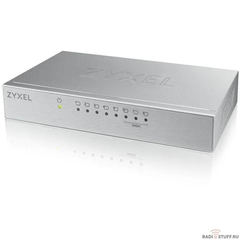 ZYXEL ES-108AV3-EU0101F Коммутатор ES-108A v3, 8 портов 100 Мбит/с, настольный, металлический корпус
