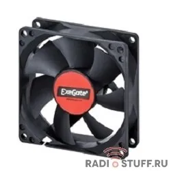 Exegate EX288924RUS Вентилятор ExeGate EX08015B4P-PWM (80x80x15 мм, 2-Ball (двойной шарикоподшипник), 4pin, PWM, 24dBA)