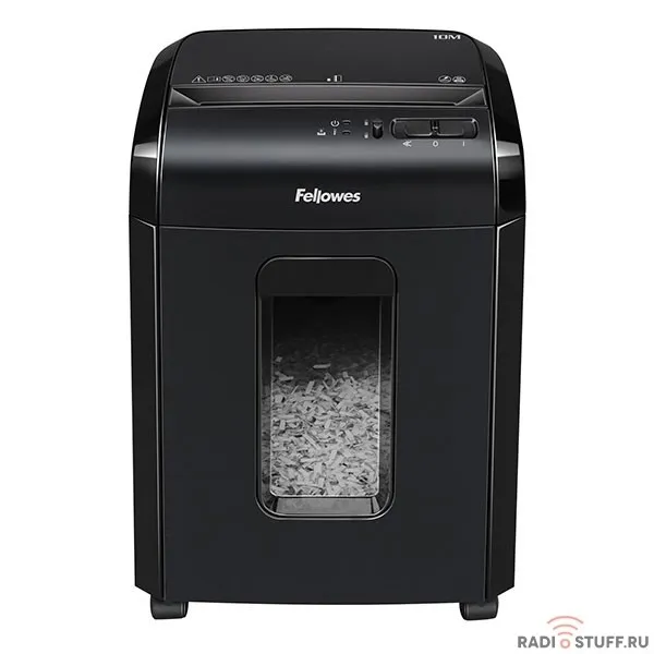 Fellowes Шредер Powershred 10M FS-4630601{DIN P-5, 2х15мм, 10лст., 19лтр., Safety Lock}, с микрорезкой 