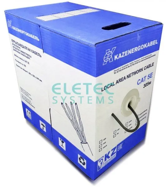 Кабель UTP 5E KAZENERGOKABEL 4x2xAWG24 нг(А)-LSLTx, 305м, медь