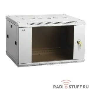 Шкаф LINEA W, 12U, (600x450мм), дверь стекло, серый, ITK 