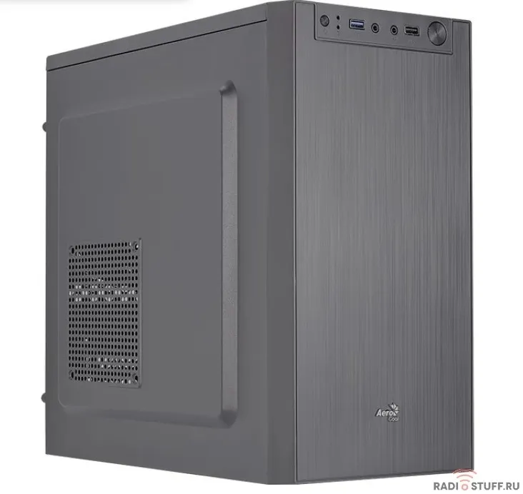 Корпус mATX Aerocool CS-108-S-BK-v1, Mini-Tower, без БП,  черный