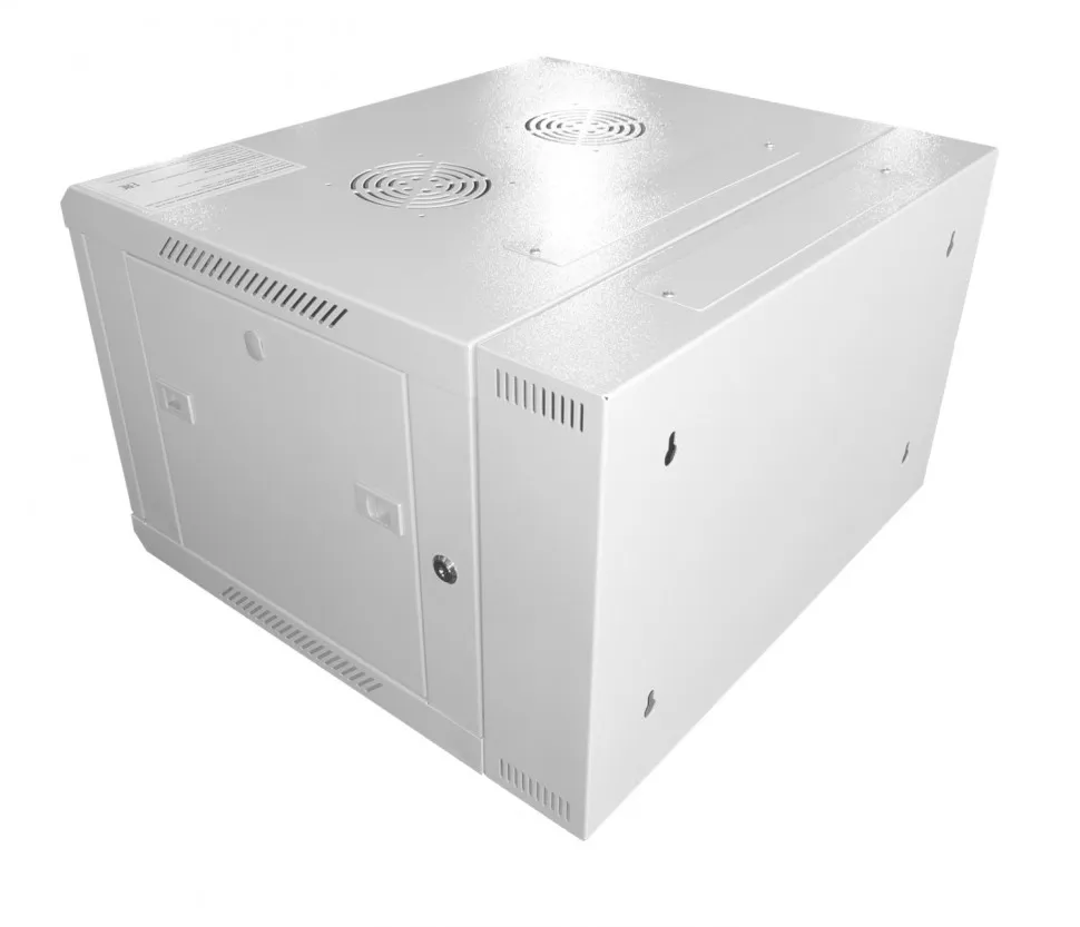 Шкаф настенный 6U серия DUO (600х550х370), 2-х секционный, передняя дверь металл, собранный, серый Netko