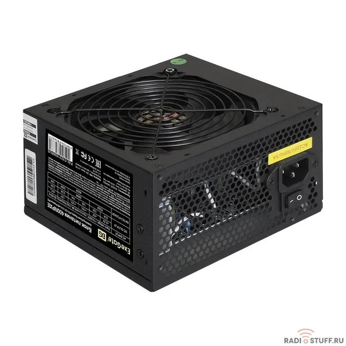 Exegate EX221636RUS-PC Блок питания 400W ExeGate 400NPXE (ATX, PPFC, PC, 12cm fan, 24pin, 4pin, PCIe, 3xSATA, 2xIDE, black, кабель 220V в комплекте)
