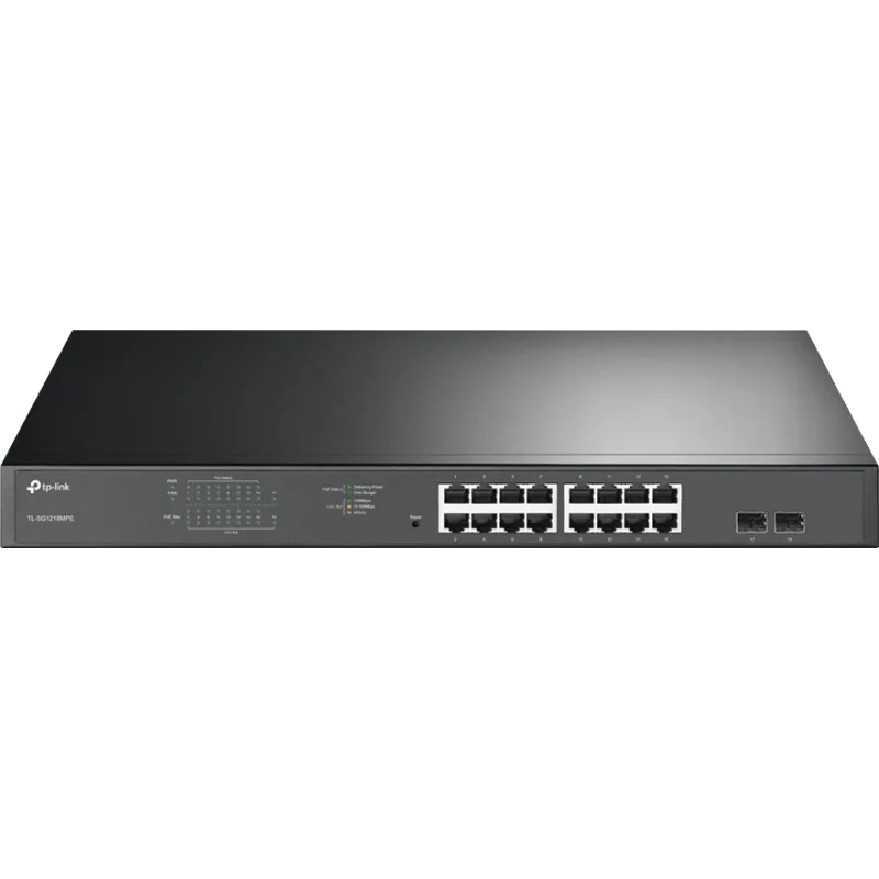 TP-Link TL-SG1218MPE JetStream 16-портовый Easy Smart гигабитный PoE+ коммутатор с 2 SFP-слотами SMB