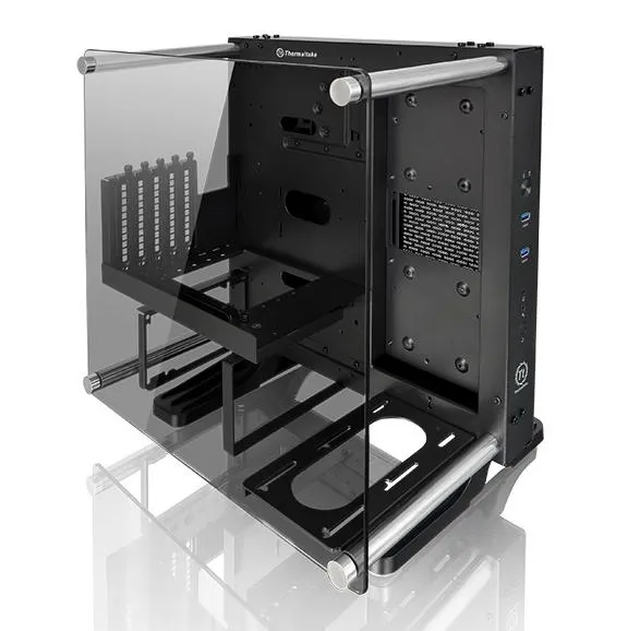 Корпус Tt Core P1 TG (CA-1H9-00T1WN-00), Black, Window, w/o PSU, mITX, ATX PSU