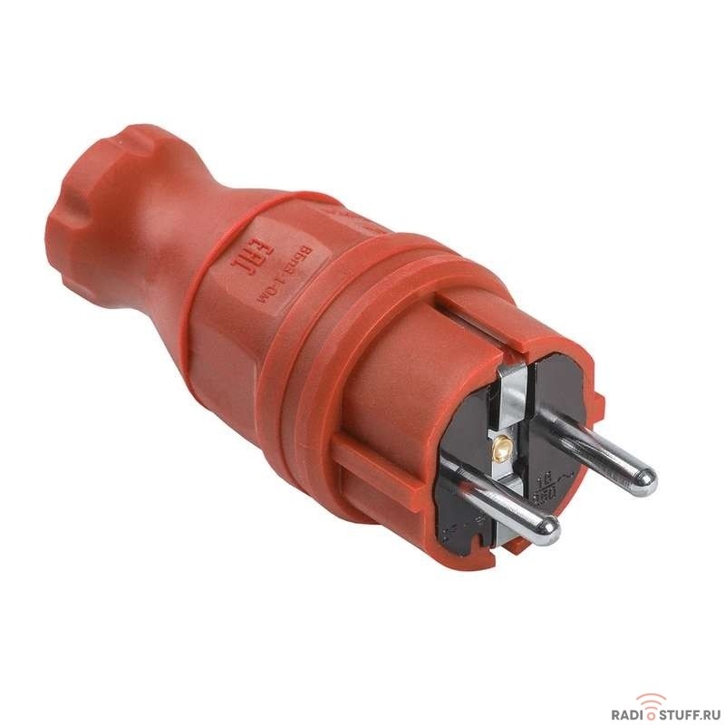 Iek PKR01-016-2-K04 ВБп3-1-0м Вилка прямая ОМЕГА IP44 красная