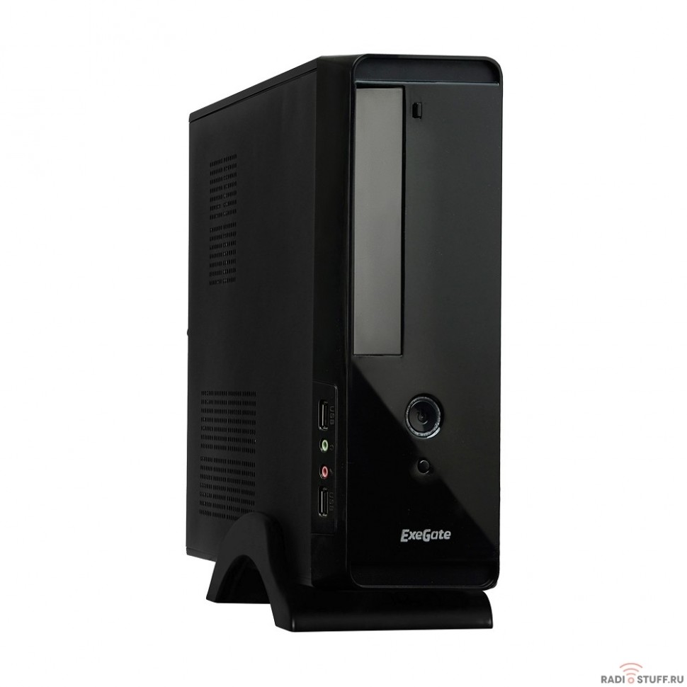Exegate EX268701RUS Корпус MiniITX Exegate MI-209 Black, miniITX/mATX, <M450, 80mm>, 2*USB, Audio