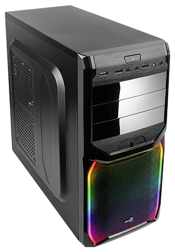 Aerocool V3X RGB, ATX, без БП, 1х USB 3.0 + 1х USB 2.0, с RGB-подсветкой