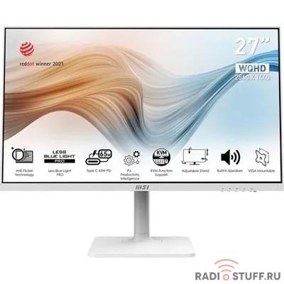 MSI Modern 27" MD272QPW белый {IPS 2560x1440 75Hz 250cd HDMI DP USB M/M HAS Pivot} [9S6-3PB19H-231]