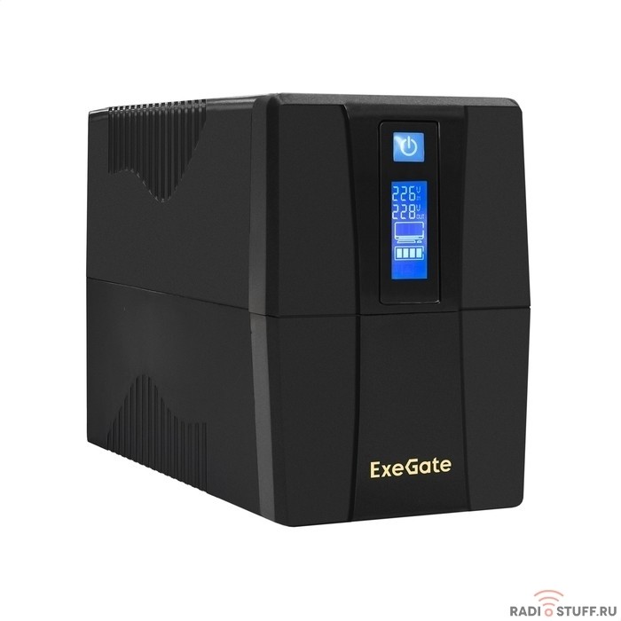 Exegate EX292765RUS ИБП ExeGate SpecialPro Smart LLB-600.LCD.AVR.2SH <600VA/360W, LCD, AVR, 2*Schuko, Black>
