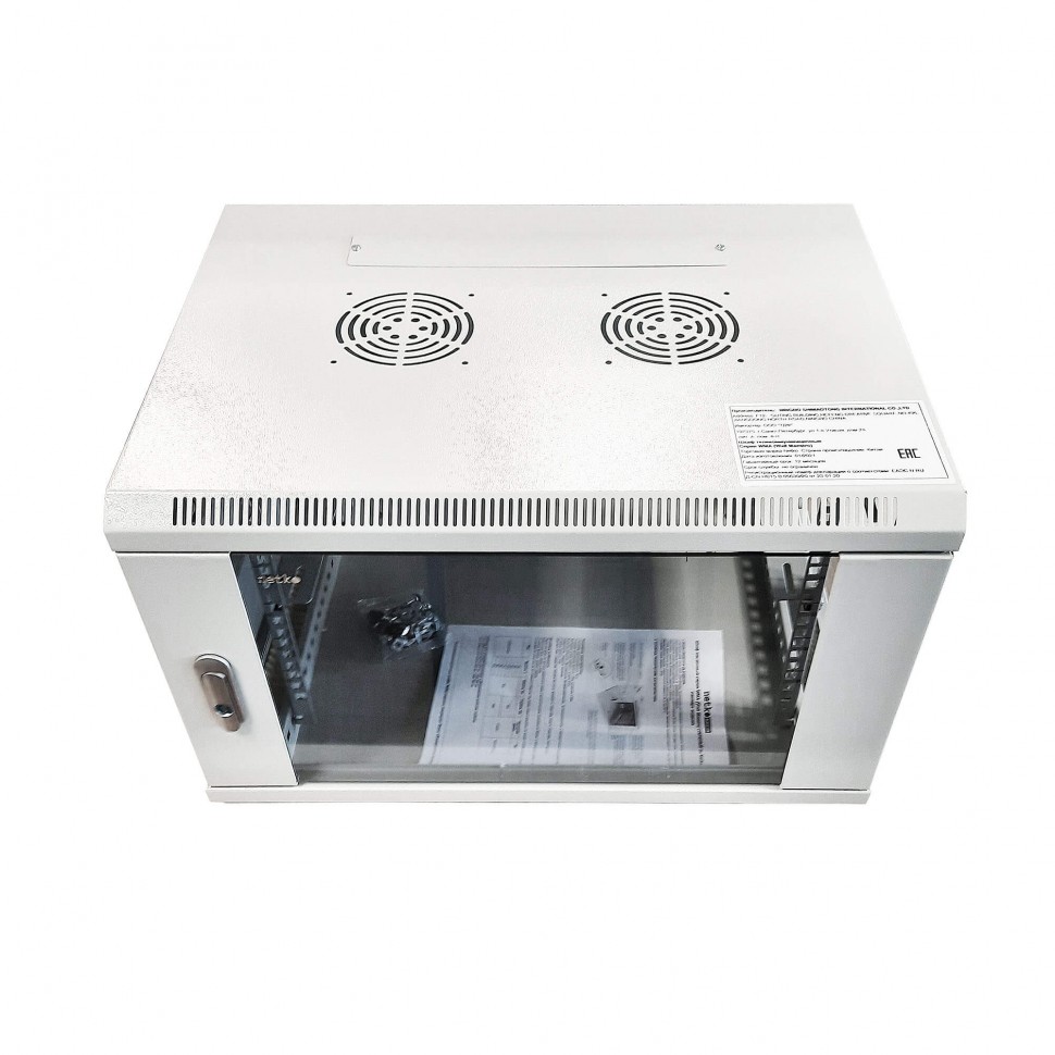 Шкаф настенный 12U серия WMA (Wall Maestro) (600х450х635), передняя дверь стекло, собранный, серый Netko  "А"