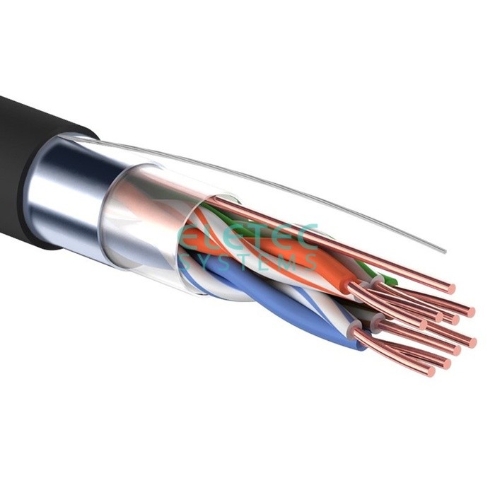 Кабель FTP 5E Eletec 4x2xAWG24 наружный, эконом, двойная оболочка, 305 м, CCA